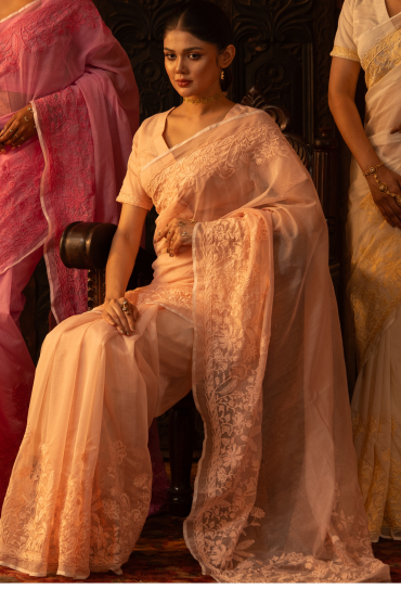 Oasis Embroidered Half Silk Sari